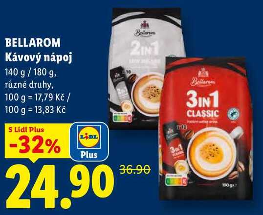 BELLAROM Kávový nápoj, 140 g / 180 g