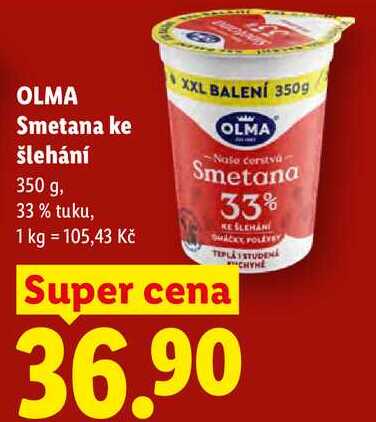 OLMA Smetana ke šlehání, 350 g, 33 % tuku