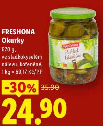 FRESHONA Okurky, 670 g