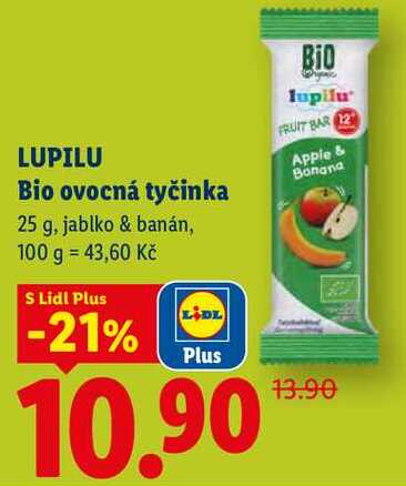 LUPILU Bio ovocná tyčinka, 25 g