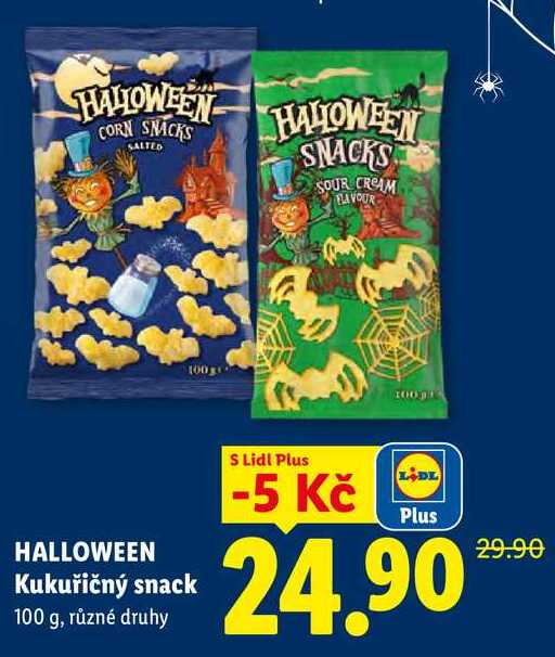 HALLOWEEN Kukuřičný snack, 100 g, různé druhy