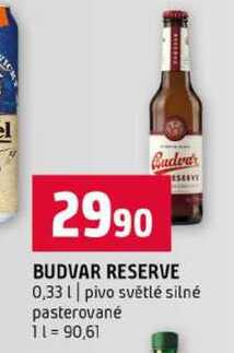BUDVAR RESERVE 0,33l pivo světlé silné pasterované