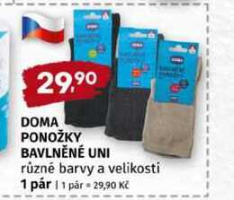 DOMA PONOŽKY BAVLNĚNÉ UNI různé barvy a velikosti 
