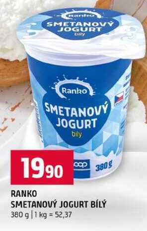 RANKO SMETANOVÝ JOGURT BÍLÝ 380 g