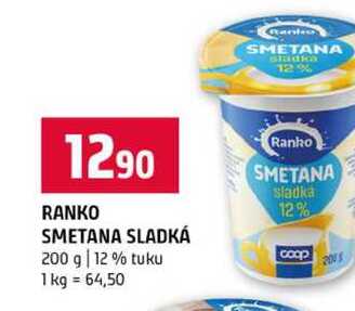 RANKO SMETANA SLADKÁ 200 g 12% tuku