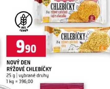 NOVÝ DEN RÝŽOVÉ CHLEBÍČKY 25 g vybrané druhy 