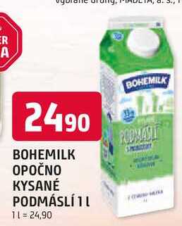 BOHEMILK OPOČNO KYSANÉ PODMÁSLÍ 1L