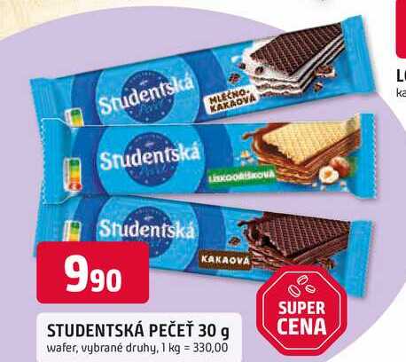 STUDENTSKÁ PEČEŤ 30 g wafer