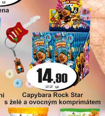 Capybara Rock Star s želé a ovocným komprimátem