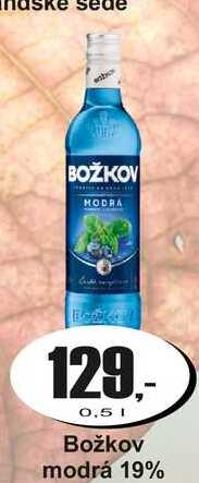 Božkov modrá 19% 0,5 L