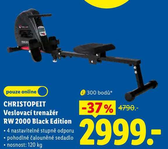 CHRISTOPEIT Veslovací trenažér RW 2000 Black Edition