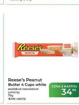 Reese's Peanut Butter 4 Cups white arašídové čokoládové pohárky 79g