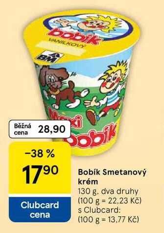 Bobík Smetanový krém, 130 g, dva druhy