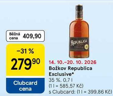 Božkov Republica Exclusive 35 %, 0.7 l