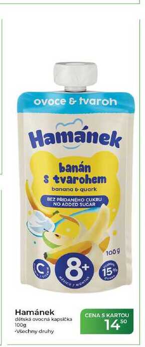 Hamánek dětská ovocná kapsička 100g