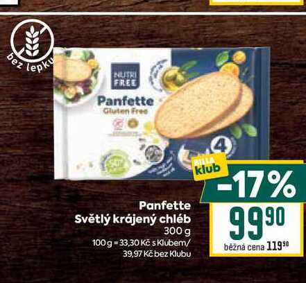 Panfette Světlý krájený chléb 300 g