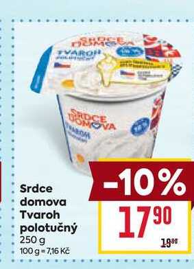 Srdce domova Tvaroh polotučný 250 g 