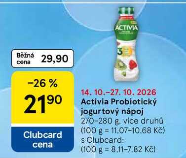 Activia Probiotický jogurtový nápoj, 270-280 g, více druhů