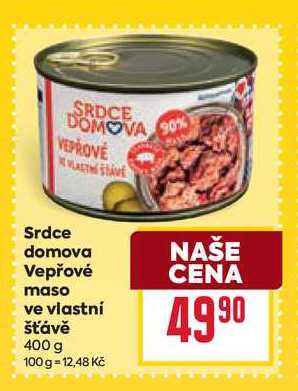 Srdce domova Vepřové maso ve vlastní šťávě 400 g 
