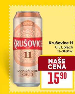Krušovice 11 0,5l, plech
