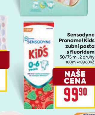 Sensodyne Pronamel Kids zubní pasta s fluoridem 50/75 ml