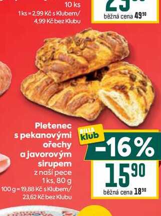 Pletenec s pekanovými ořechy a javorovým sirupem z naší pece 1ks, 80 g 