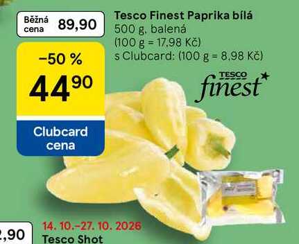 Tesco Finest Paprika bílá, 500 g, balená