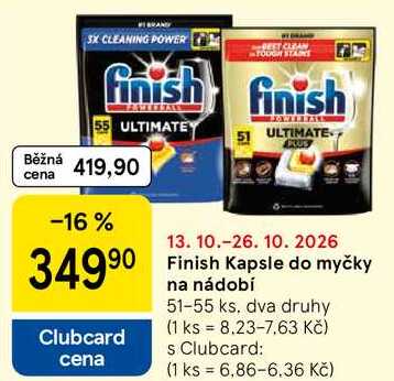 Finish Kapsle do myčky na nádobí, 51-55 ks, dva druhy