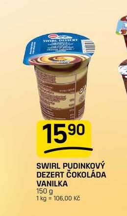 SWIRL PUDINKOVÝ DEZERT ČOKOLÁDA VANILKA 150 g