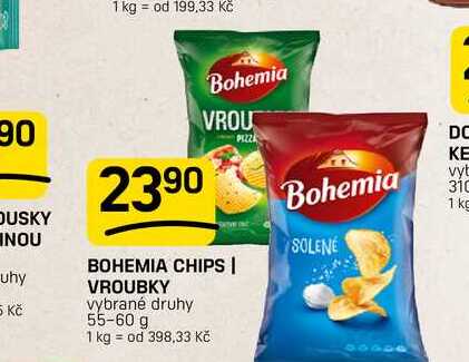 BOHEMIA CHIPS | VROUBKY vybrané druhy 55-60 g