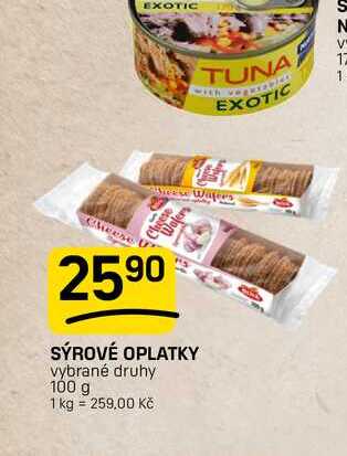 SÝROVÉ OPLATKY vybrané druhy 100 g