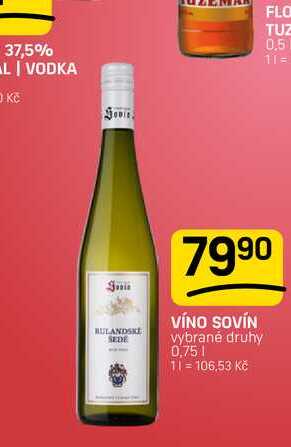 VÍNO SOVÍN vybrané druhy 0,75l