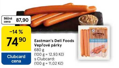 Eastman's Deli Foods Vepřové párky, 680 g
