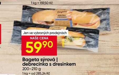 Bageta sýrová/debrecínka s dresinkem 200-210 g