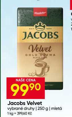 Jacobs Velvet vybrané druhy 250 g mletá