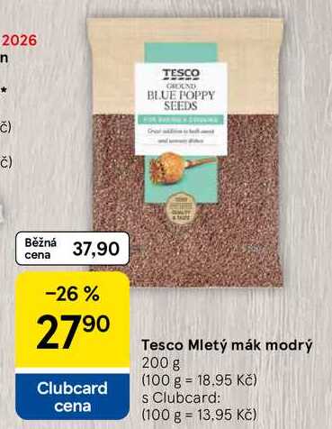 Tesco Mletý mák modrý, 200 g  