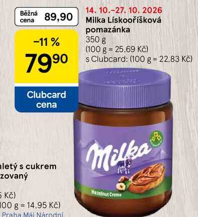 Milka Lískooříšková pomazánka, 350 g