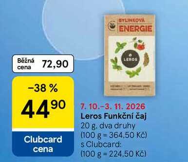 Leros Funkční čaj, 20 g, dva druhy