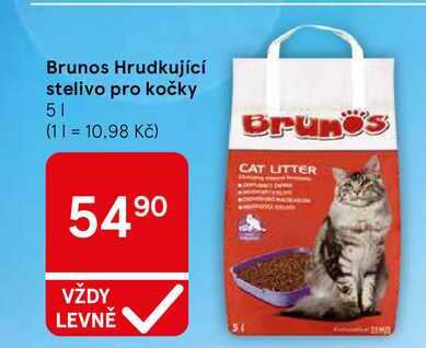 Brunos Hrudkující stelivo pro kočky, 5 l 