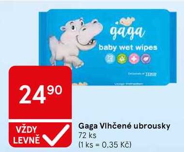Gaga Vlhčené ubrousky, 72 ks