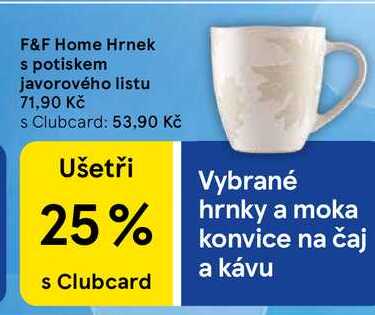 F&F Home Hrnek s potiskem javorového listu 