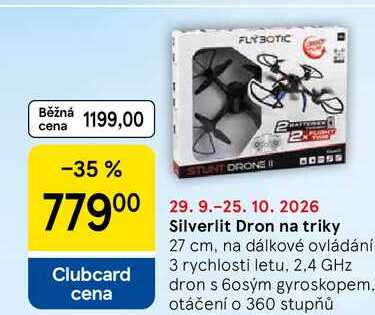 Silverlit Dron na triky, 27 cm, na dálkové ovládání 3 rychlosti letu, 2,4 GHz dron s 60sým gyroskopem. otáčení o 360 stupňů 