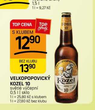 VELKOPOPOVICKÝ KOZEL 10 světlé výčepní 0,5l