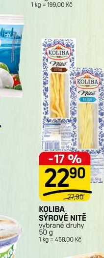 KOLIBA SÝROVÉ NITĚ vybrané druhy 50 g 
