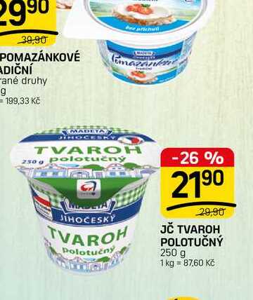 JČ TVAROH POLOTUČNÝ 250 g