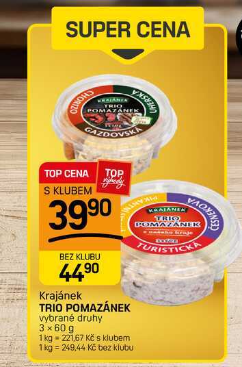 TRIO POMAZÁNEK vybrané druhy 3 x 60 g