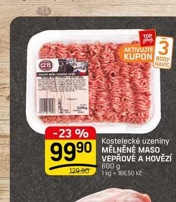 MĚLNĚNÉ MASO VEPŘOVÉ A HOVĚZÍ 600 g