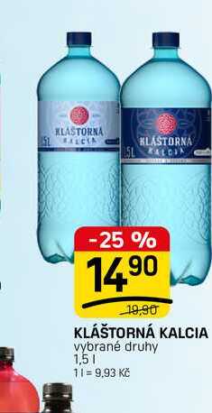 KLÁŠTORNÁ KALCIA vybrané druhy 1,5l