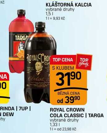 ROYAL CROWN COLA CLASSIC | TARGA vybrané druhy 1,33l