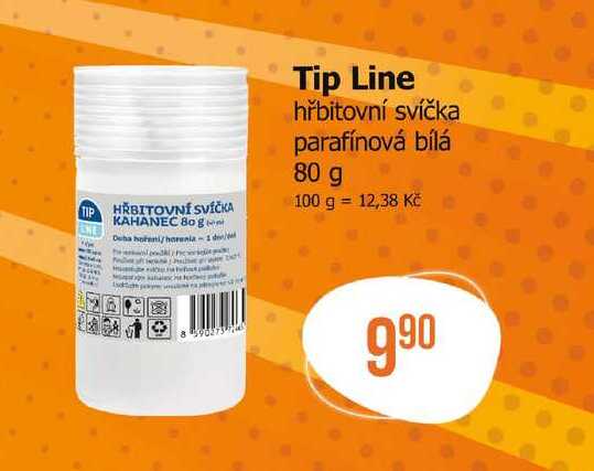 Tip Line hřbitovní svíčka parafínová bílá 80 g